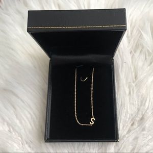 14k gold letter S necklace
